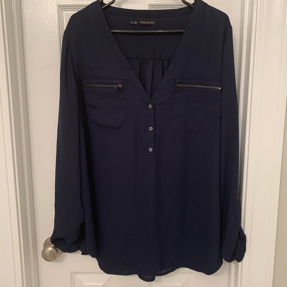 Maurices Navy Georgette Blouse